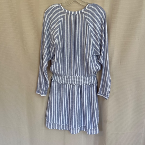 Rails Jasmine Dress Linen/Rayon Blue White Stripe Size XL - Picture 9 of 12